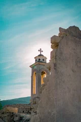 Foto op Plexiglas old ruined abandoned church in Cyprus Limassol near blue lake  © og.videography