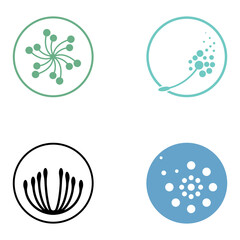 Dandelion flower logo and symbol design vector illustration template