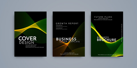 Colorful modern gradient covers brochure template set