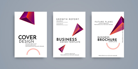 Colorful modern gradient covers brochure template set