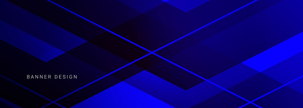 Abstract geometric design colorful dark blue pattern moving lines template banner design