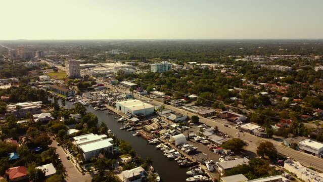 79th Street Miami. Aerial drone video