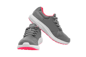 Stylish female sneakers on a white background.