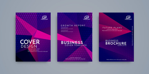 Colorful modern gradient covers brochure template set