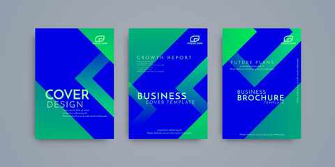 Modern brochure template geometric design set