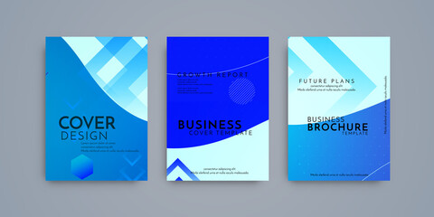Modern brochure template geometric design set