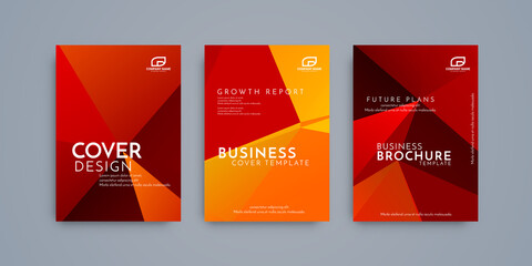 Colorful modern gradient covers brochure template set