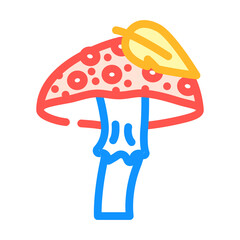 autumn mushroom color icon vector. autumn mushroom sign. isolated symbol illustration