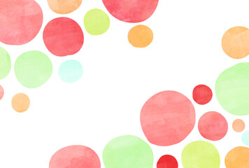 背景素材_水彩_水玉模様_パステルカラー