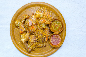 Stir Fried crayfish or mantis shrimps with garlic and seafood sauce