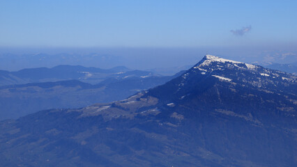 Fototapeta na wymiar Queen of the mountains, Mount Rigi. View from Mount Pilatus, Switzerland.