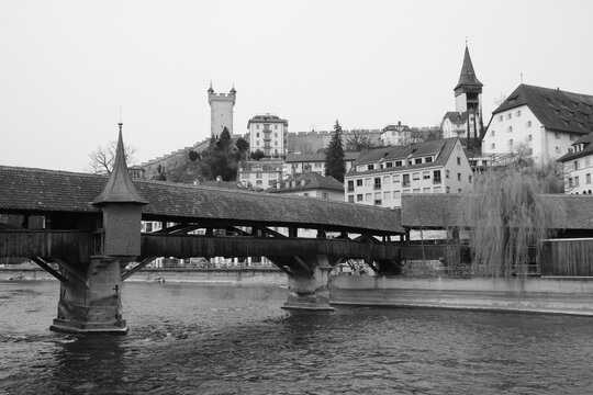 Spreuer Bridge, historic timber bridge in Lucerne.