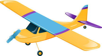 Light aircraft. Airplane with propeller, vector illustration © Виктория Самолет