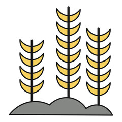 Houseplant three sprout color ecological icon isolated