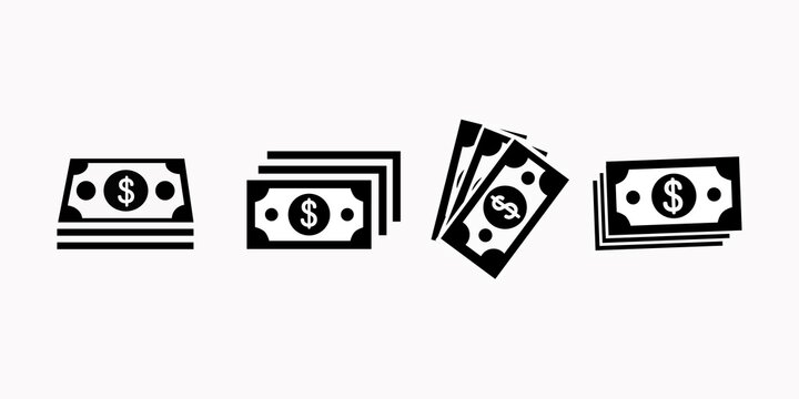 Cash Icon in trendy flat style isolated on white background. Vector Dollar sign, money dollar icon - currency dollar bill symbol