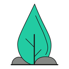 Houseplant sprout folio color ecological icon isolated