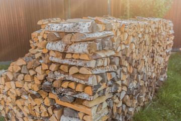 Firewood Stack Storage Wood Materials Chopped Tree Rural Pile