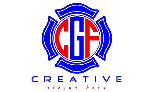 CGF three letters circle monogram initial geometric curves logo design