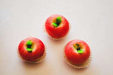 red apple on a plate
