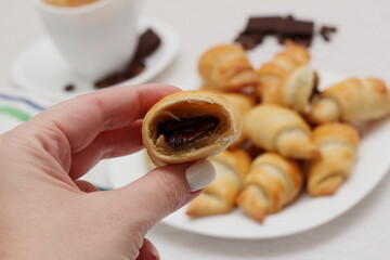cup of coffee and croissant