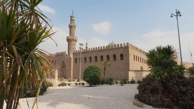 Exterior view of Sultan al‑Nasir Muhammad ibn Qalawun Mosque, Cairo in Egypt. Handheld