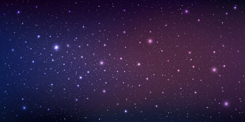 Fototapeta na wymiar Stars and stardust in deep universe. Bright star in the dark space background. Vector illustration.