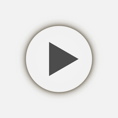 Grey play Icon, flat design style