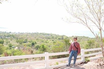 girl on vacation at sea