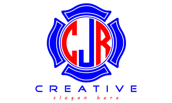CJR three letters circle monogram initial geometric curves logo design