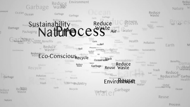 REDUCE WASTE Keywords Animation, Background, Loop, 4k
