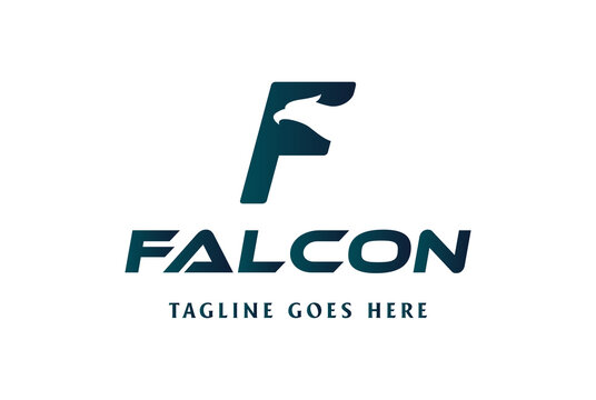 Initial Letter F for Falcon Hawk Eagle Bird Logo Design Vector