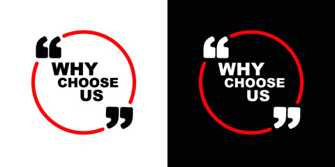 why choose us sign on white background