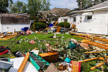 EF3 tornado damage touched down in a residential neighborhood causing millions of dollars in damage.
