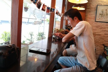 person in cafe