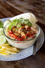 Chili Paste with Crab and Fresh Vegetables