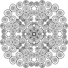 Mandala Coloring Book. Anti-stress coloring. Hand drawn vector illustration. Decorative round ornament for coloring book, greeting card. Isolated pattern on white background.
