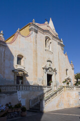 Fototapeta na wymiar San Giuseppe Church at IX Aprile Square in Taormina, Sicily, Italy 
