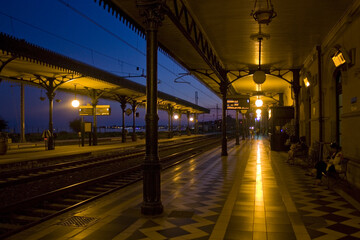 Raiwal Station Taormina-Giardini Naxos at evening in Taormina