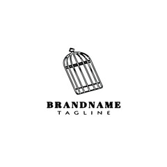 birdcage cartoon logo icon design template black isolated vector