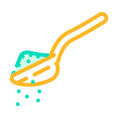 spoon with powder color icon vector. spoon with powder sign. isolated symbol illustration