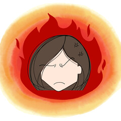 Angry face avatar annoying  , feelings angry face girl, angry, annoying, angry icon 