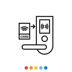 Key card door system icon, Vector and Illustration.