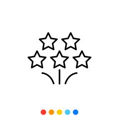 Five star icon, Vector and Illustration.