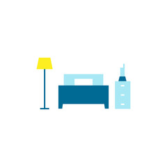 Bed and furniture flat element design, Vector and Illustration.