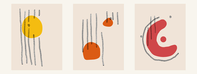 Abstract vector watercolor shapes in different colors. Creative color doodle art header set with different shapes and textures. Collage. vector illustration from different objects