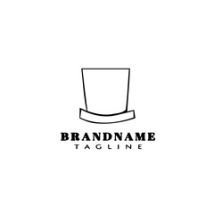hat logo cartoon icon template black isolated vector illustration