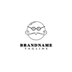 hipster style logo cartoon icon design template black isolated vector