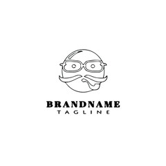 hipster style logo cartoon icon design template black isolated vector