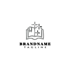 Naklejka premium holy bible logo cartoon icon design template black isolated vector