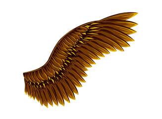 single golden wing vector art illustrations